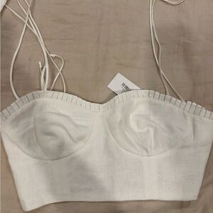 Reformation White Linen Set (tank top and midi skirt)